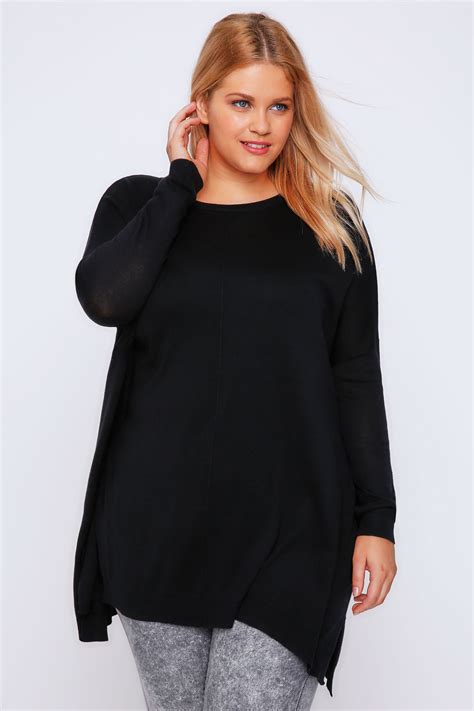 plus size longline jumpers.